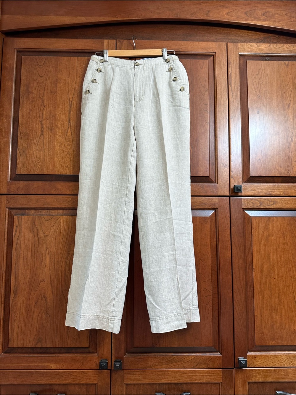 Sundance flax linen wide leg tailored pants